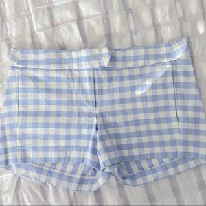 J Crew Stretch Shorts. Blue and white gingham. Size 4